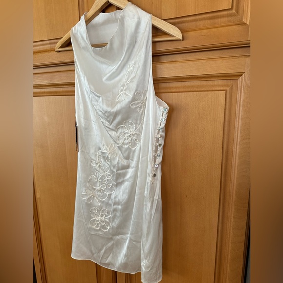 Nolita Embroidered Stretch Satin Mini Dress - Picture 7 of 9